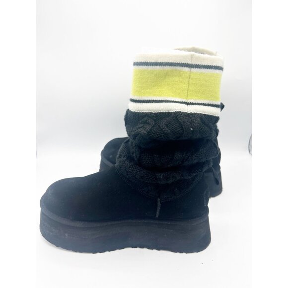 UGG Cable Knit Sweater Branded Platform Boots Size 7 - Picture 2 of 7